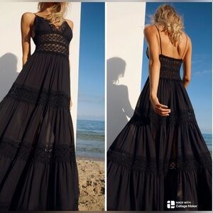 Charo Ruiz Cindy lace maxi cotton dress essentials collection NWT